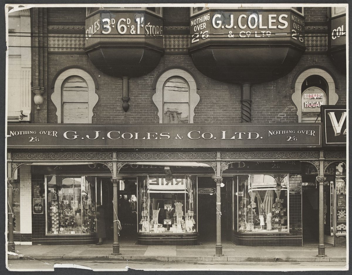 View across street towards facade of Malvern Coles Variety Store No. 8 (1927)