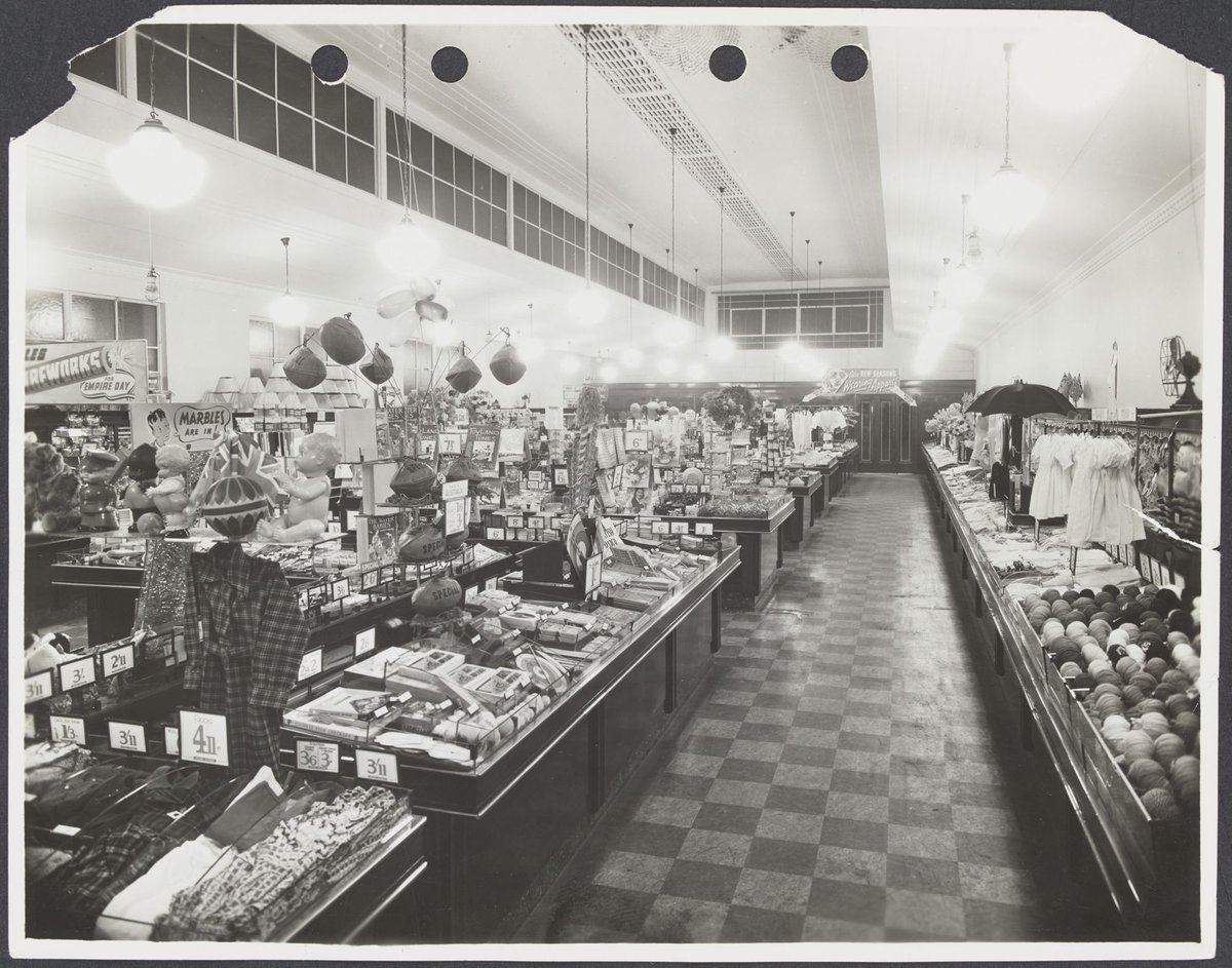Counters and cash registers, merchandise includes Empire Day fireworks and toys, 155-156 Smith Street, Collingwood Coles Variety Store No. 2 (1947)