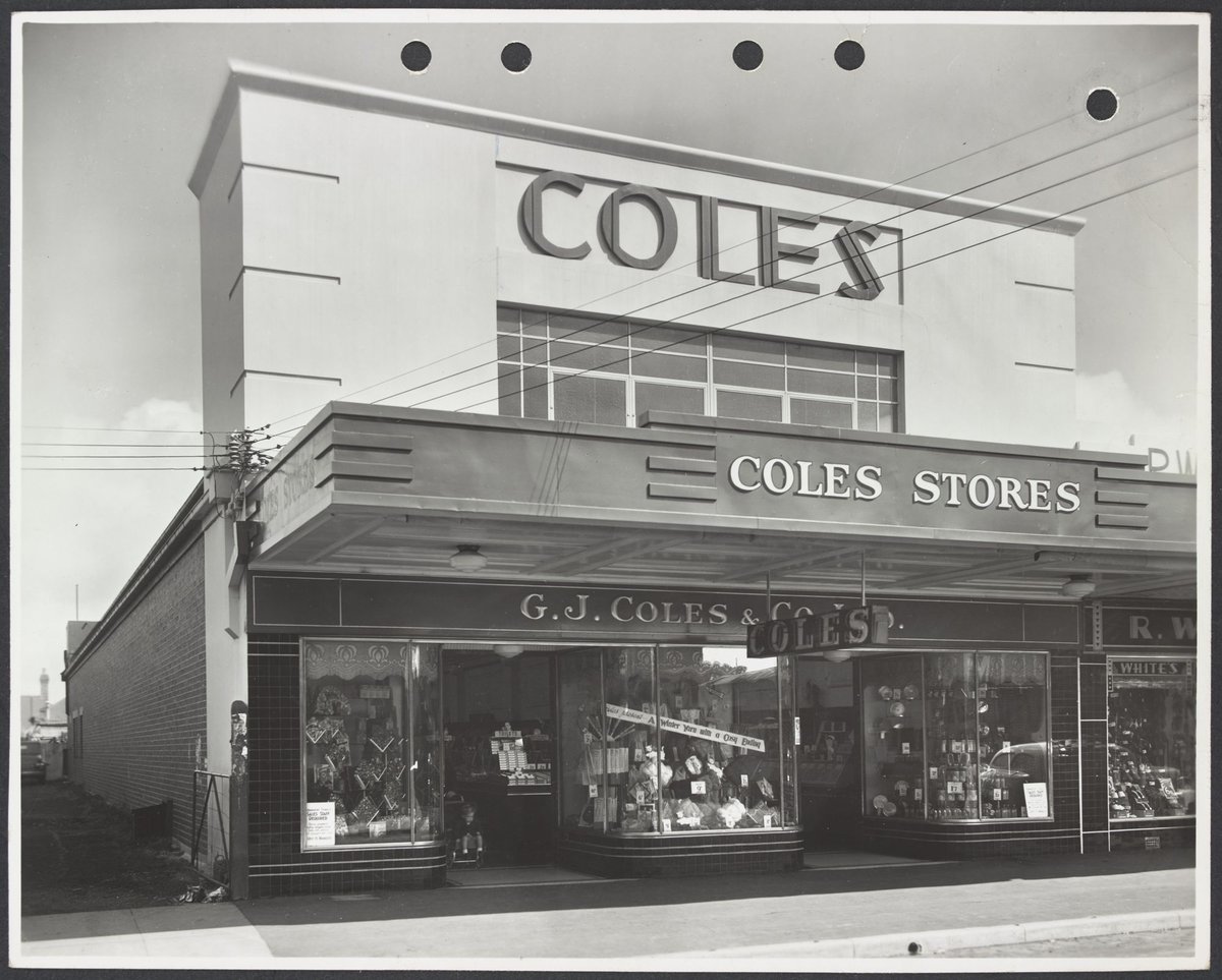 Facade showing display windows of Coles Carnegie Store No. 50 (1947)