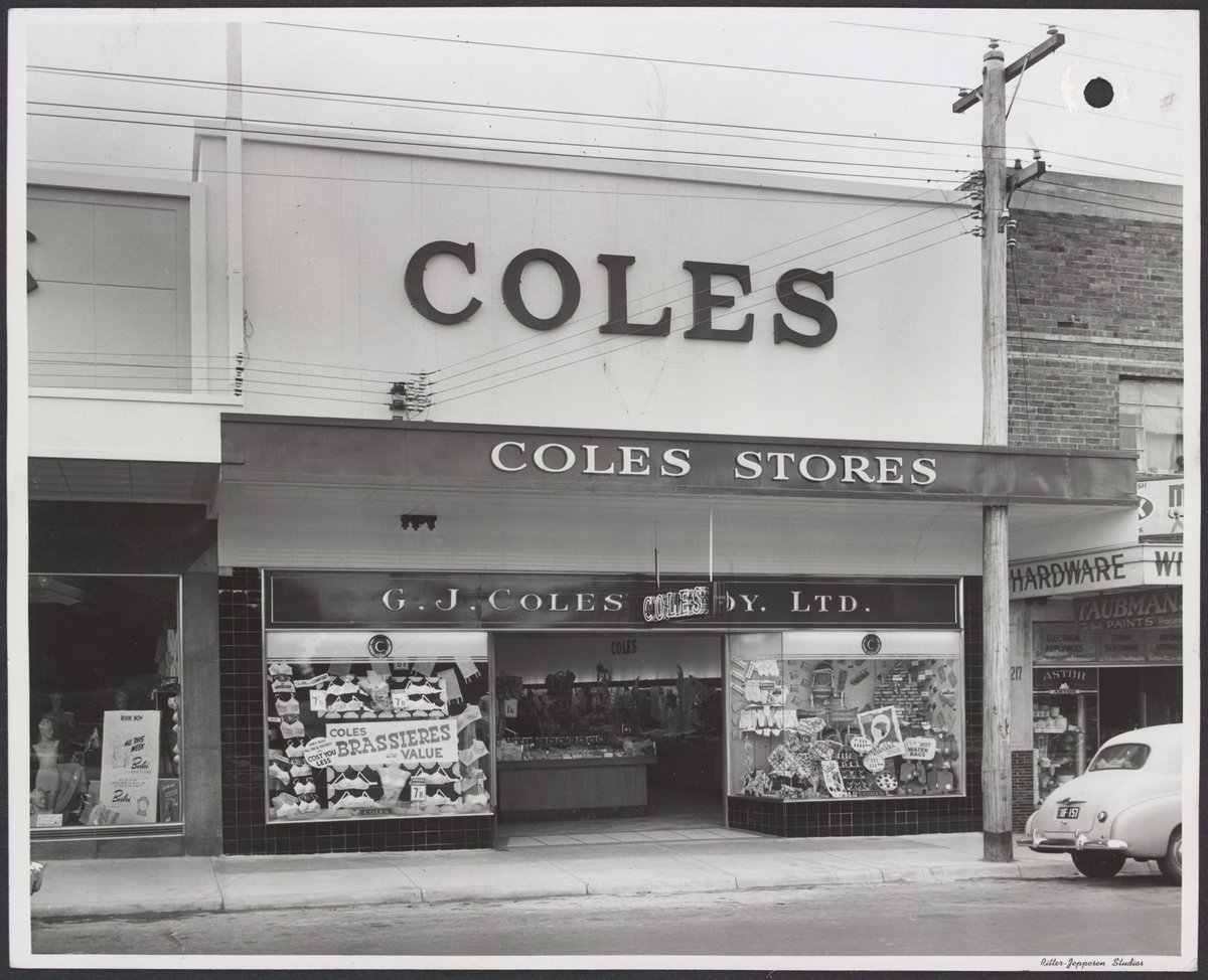 Exterior front view of Coles store in High Street Ashburton Store No. 183 (1954)