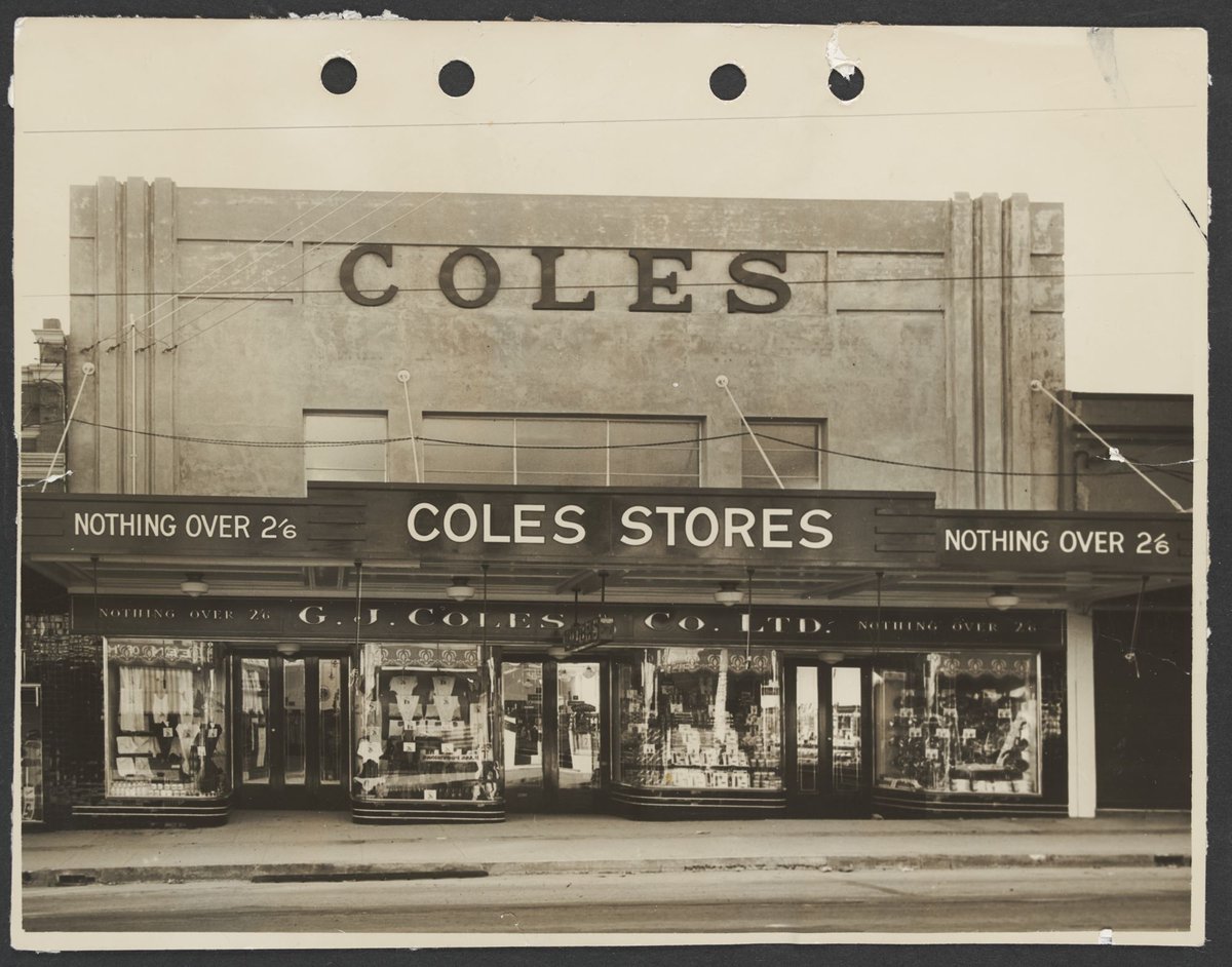 Facade Coles Variety Store "Nothing over 2'6" Burwood Store No. 56 (1930–40)