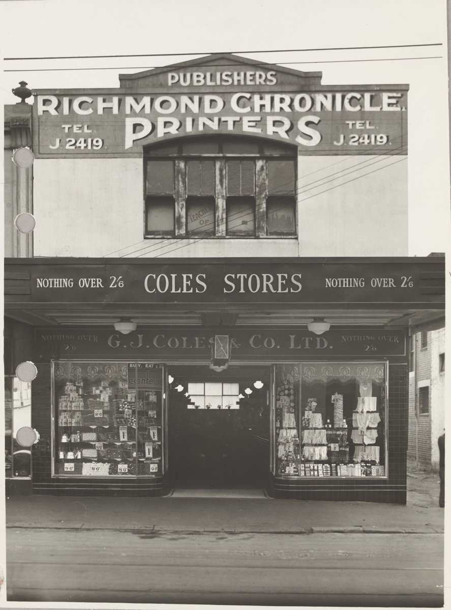 Front exterior of Coles Swan Street store Richmond Store No. 19 (1930–35)
