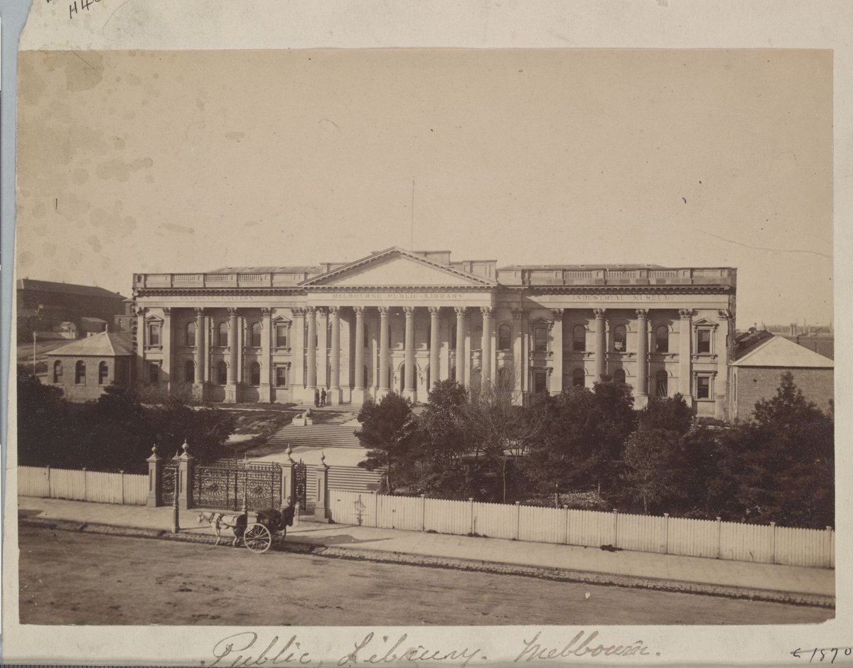 Melbourne Public Library, National Gallery, Industrial Museum, Melbourne City (1873–76)