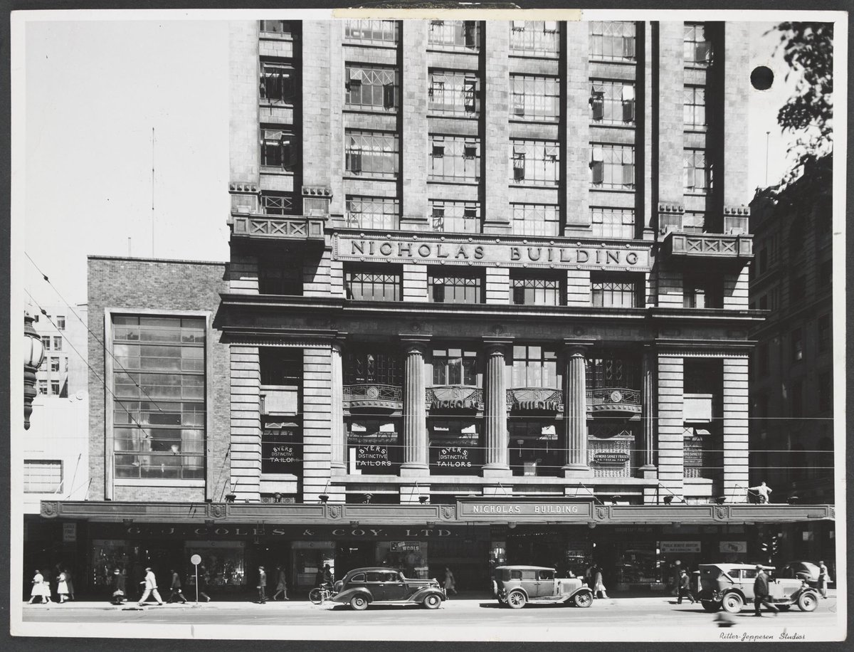 View across street towards the Nicholas Building housing Coles Variety Store Swanston Street Melbourne Store No. 6, Melbourne City (1930)