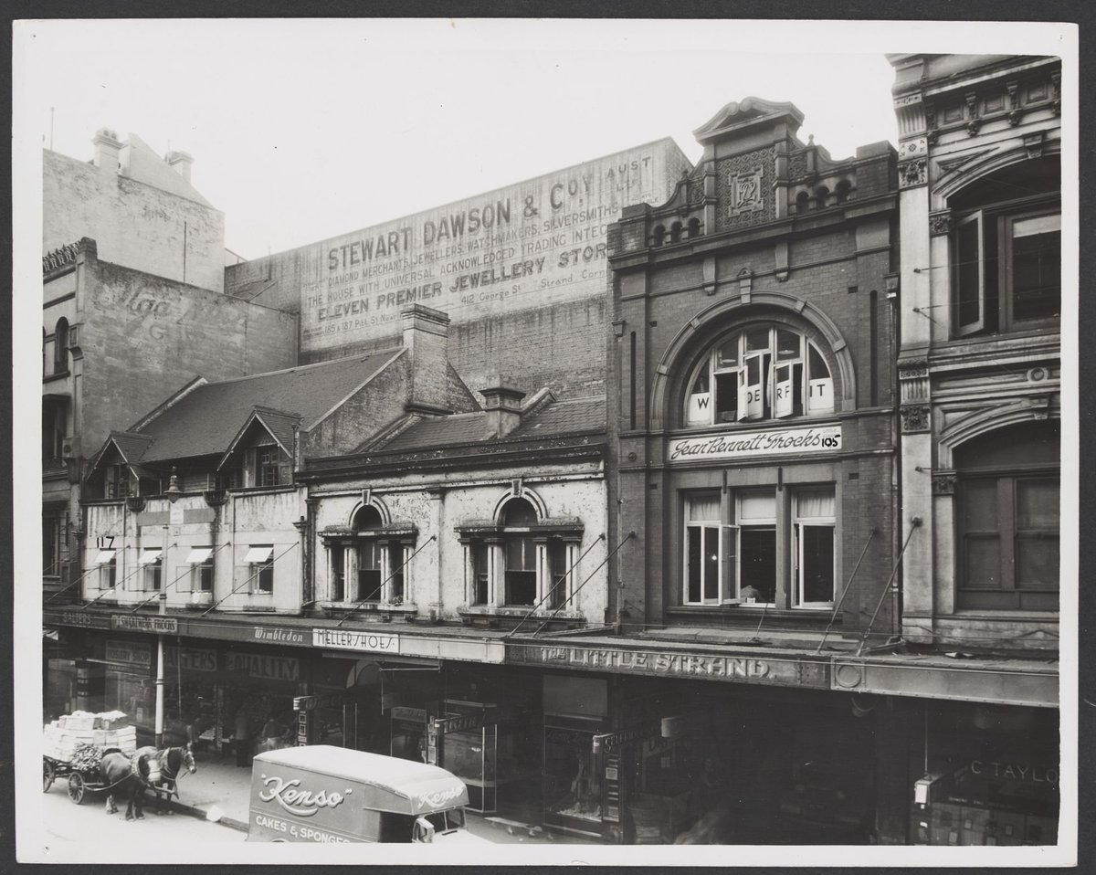 Row of shops King Street, buildings 117 to 105 later demolished possibly location Pitt Street Coles Store No. 130, Melbourne City (1940–50)