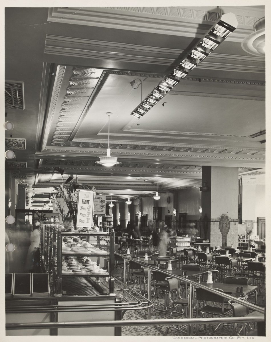 Cafeteria serving and dining areas 1st floor Bourke Street Store No. 12, Melbourne City (1936–45)