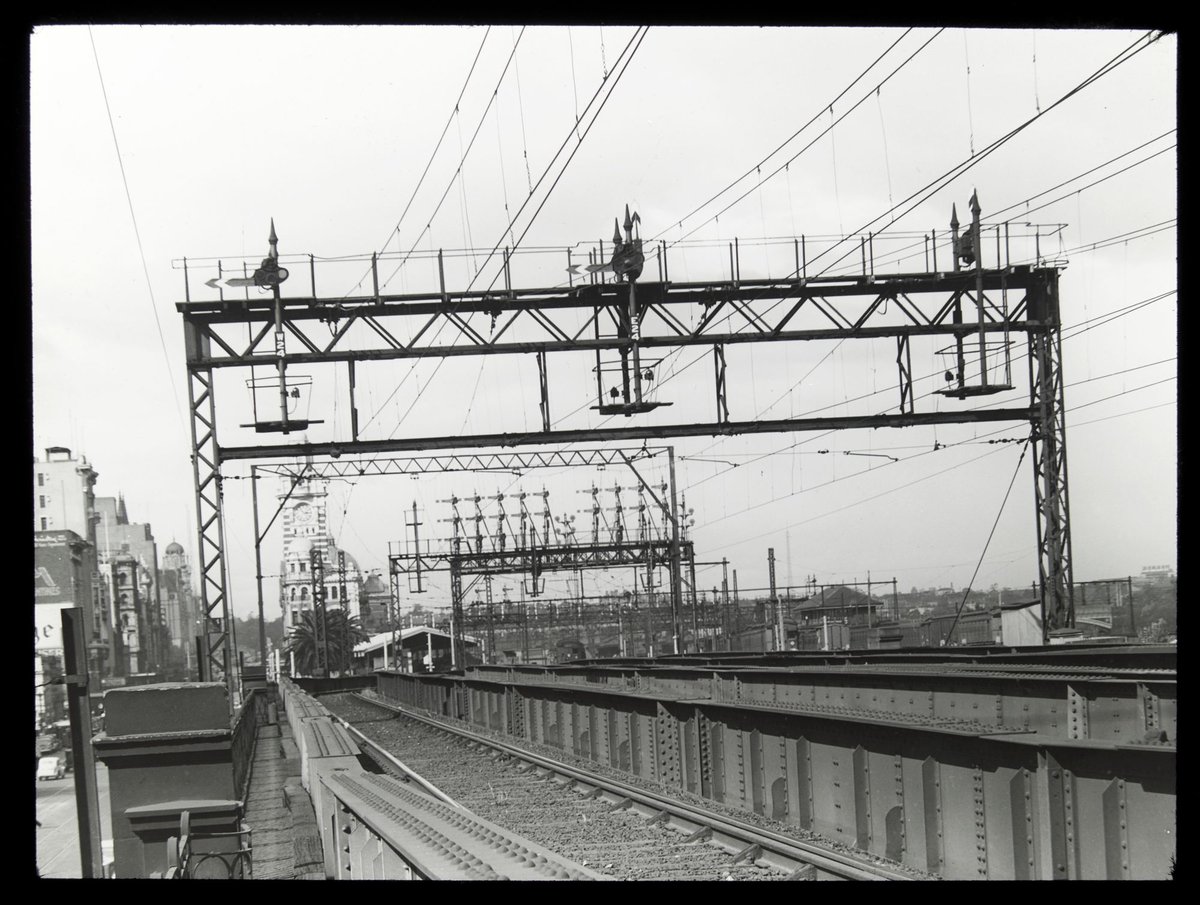 Signals at Flinders St Station yard, Melbourne City (1930–50)