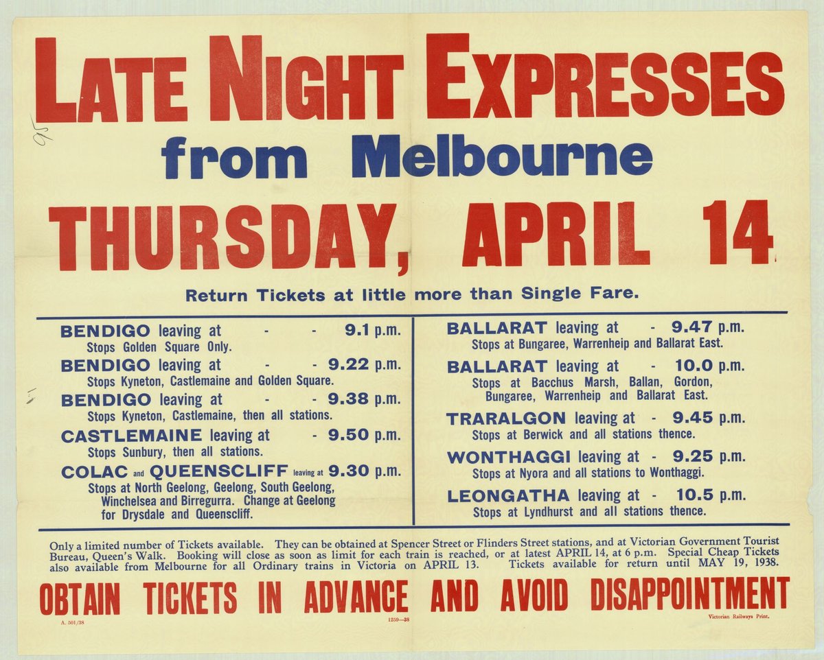 Late night expresses from Melbourne - Thursday April 14 (1935–42)