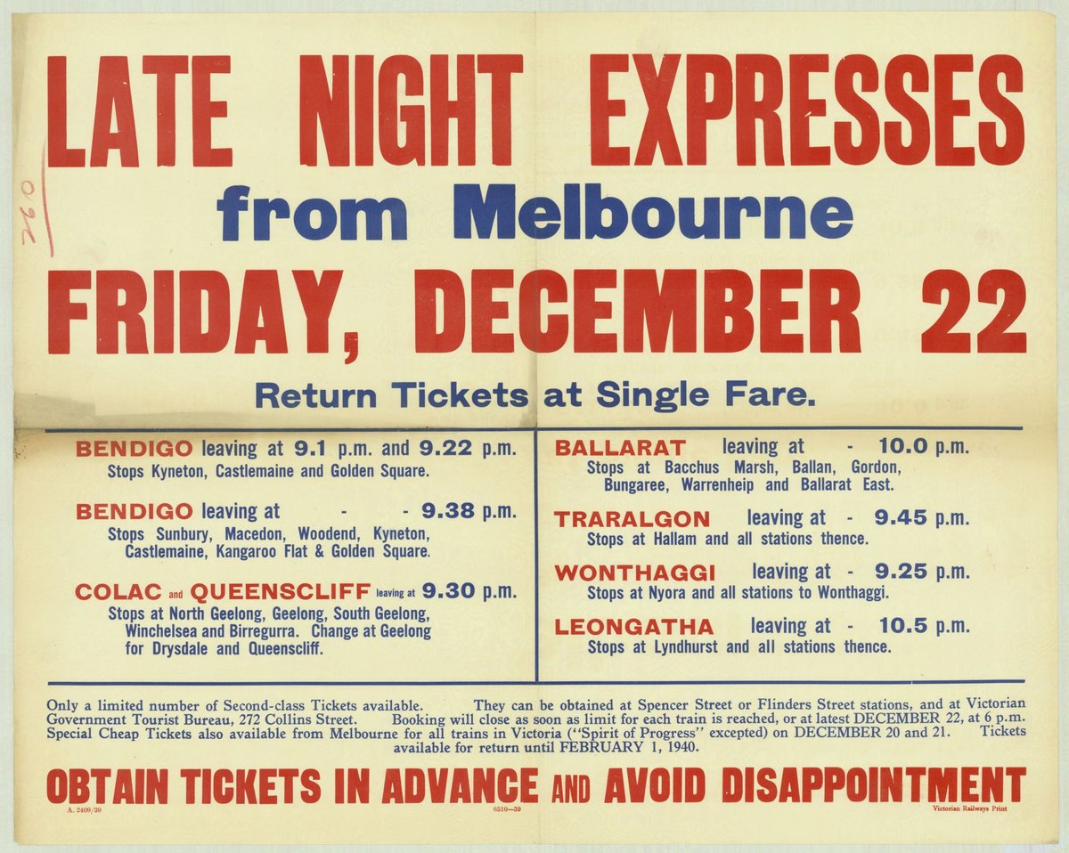 Late night expresses from Melbourne - Friday December 22 (1935–42)