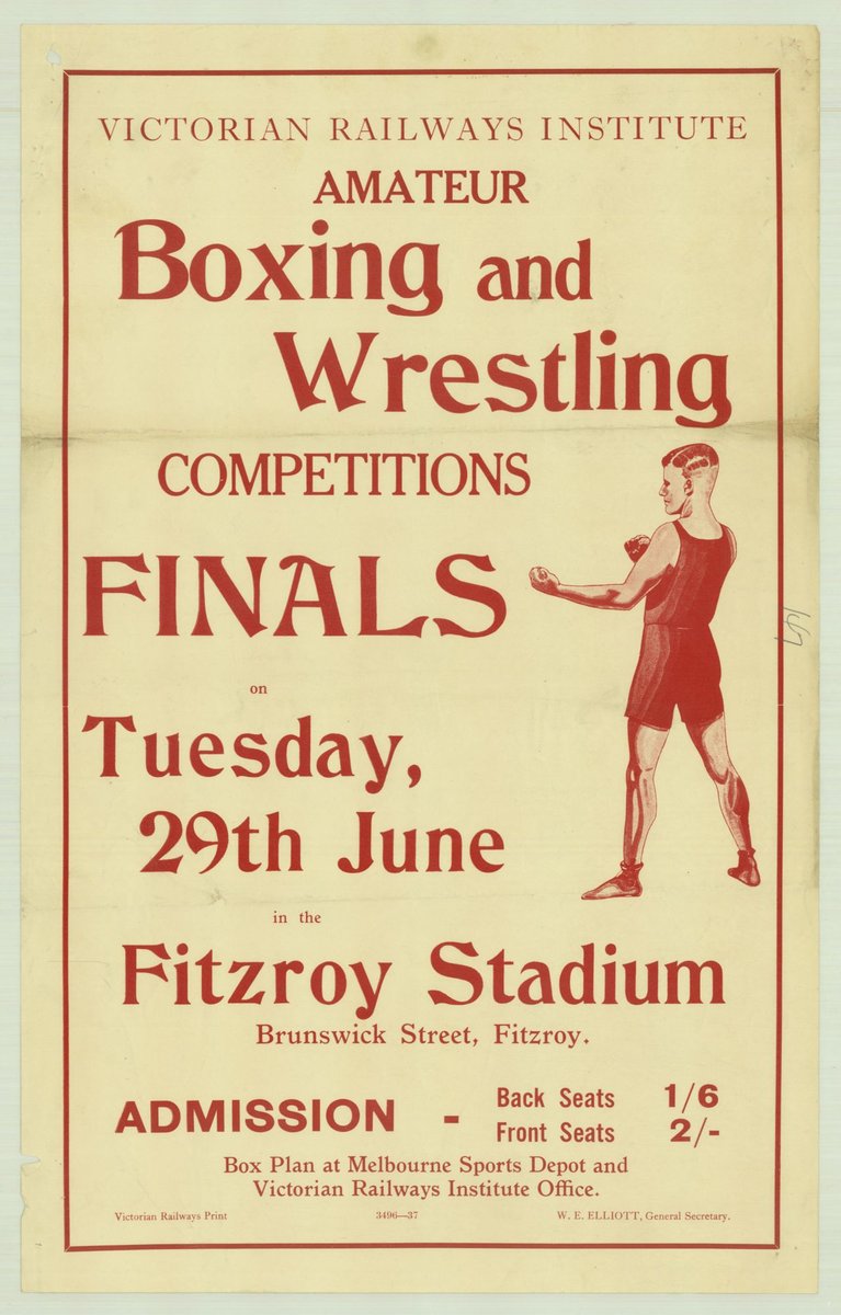 Victorian Railways Institute amateur boxing and wrestling competitions finals on Tuesday 29th June in the Fitzroy Stadium (1935–42)