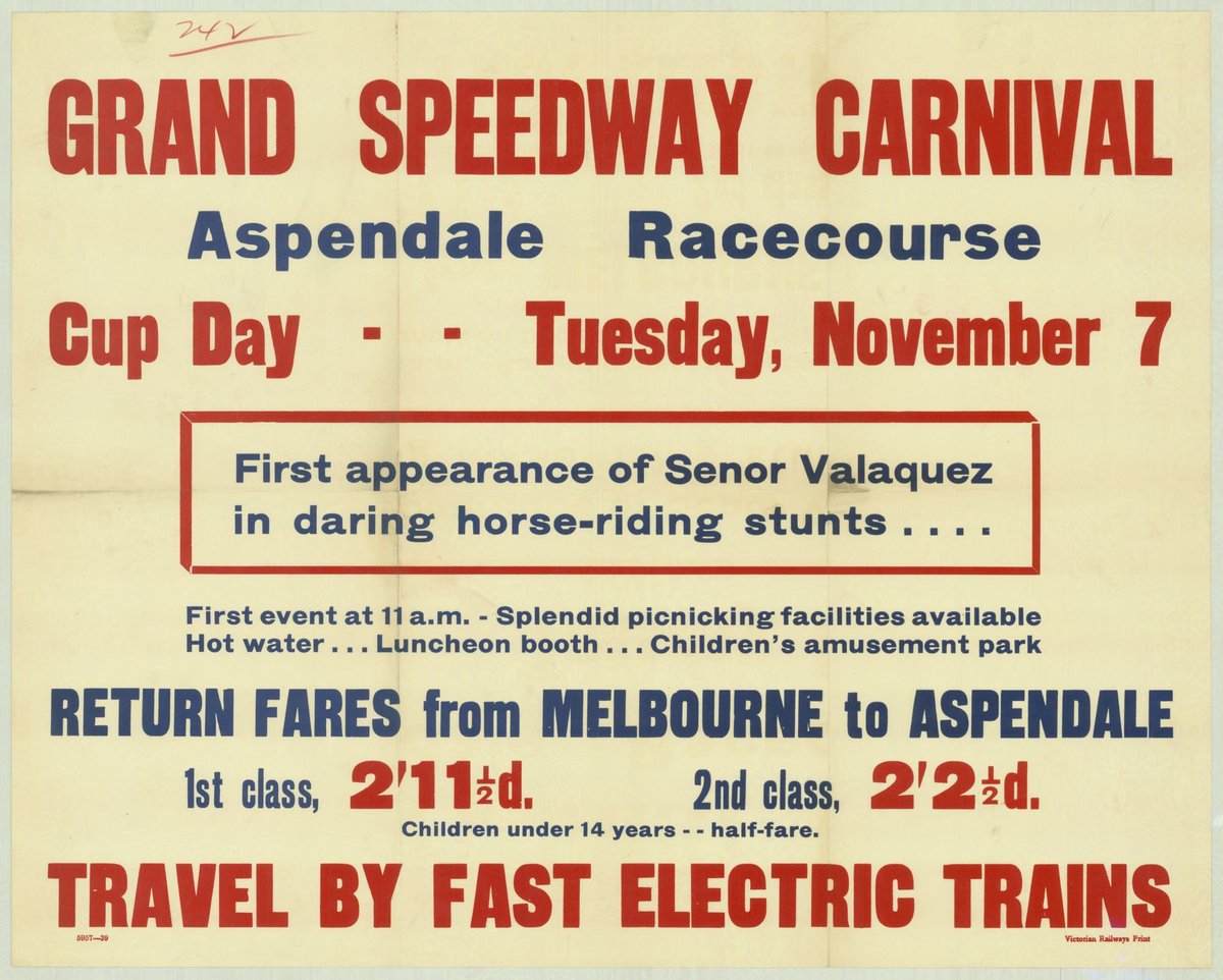 Grand speedway carnival - Aspendale racecourse - Cup Day Tuesday November 7 (1935–42)