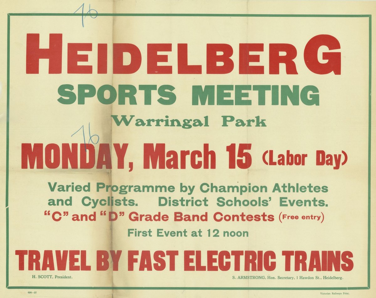 Heidelberg sports meeting - Warringal Park - Monday March 15 (Labor Day) (1935–42)