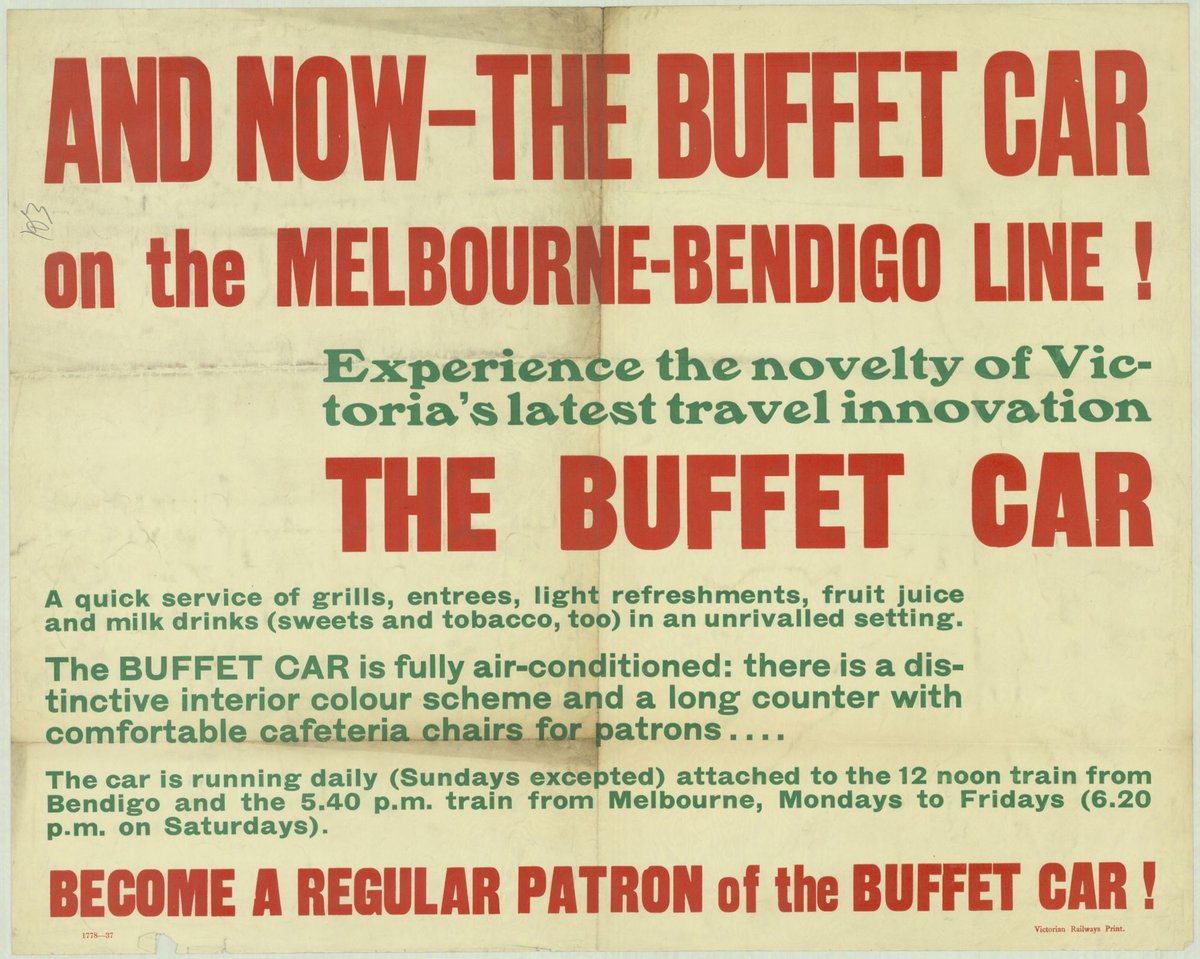 And now - the buffet car on the Melbourne-Bendigo line! (1935–42)