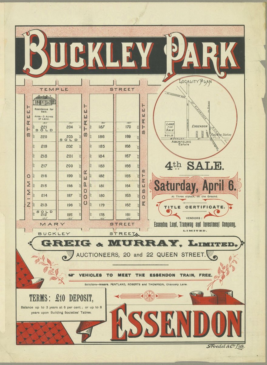 Buckley Park Essendon [Auction notice] (1889)