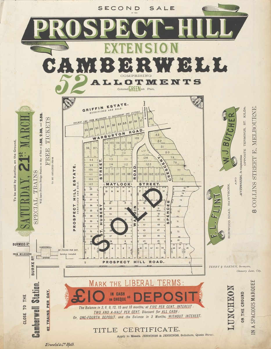 Prospect Hill extension Camberwell [Auction notice] (1885)