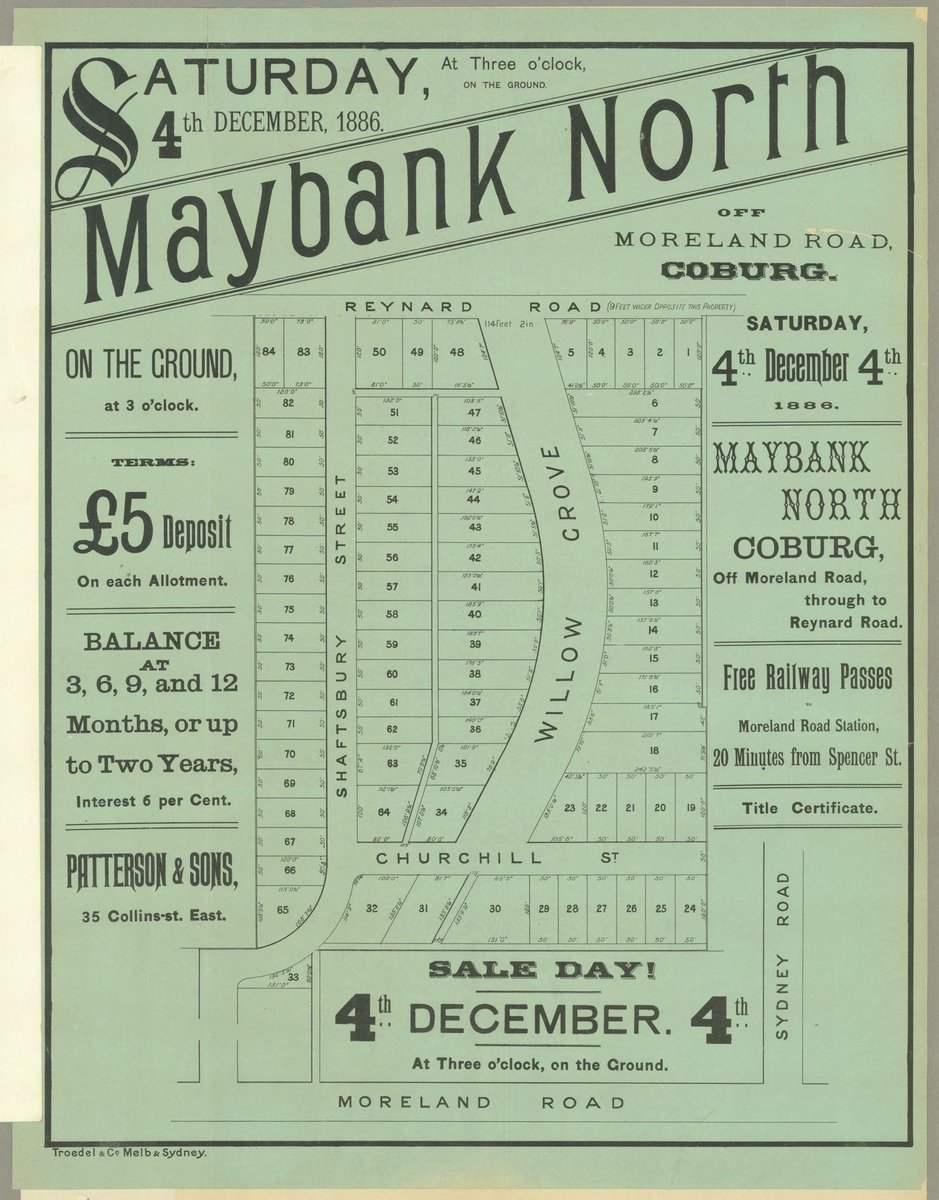Auction notice for Maybank North off Moreland Road Coburg (1886)