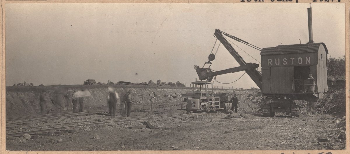 Albion to Broadmeadows - earthworks for culvert at Spring Gully (1927–29)