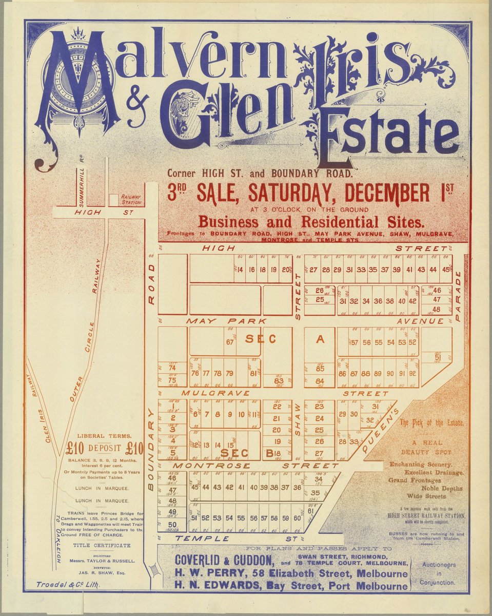 Malvern & Glen Iris Estate [Auction notice] (1883)