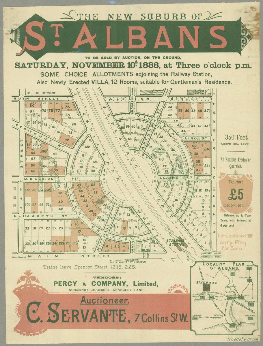 The new suburb of St. Albans [Auction notice], St Albans (1888)