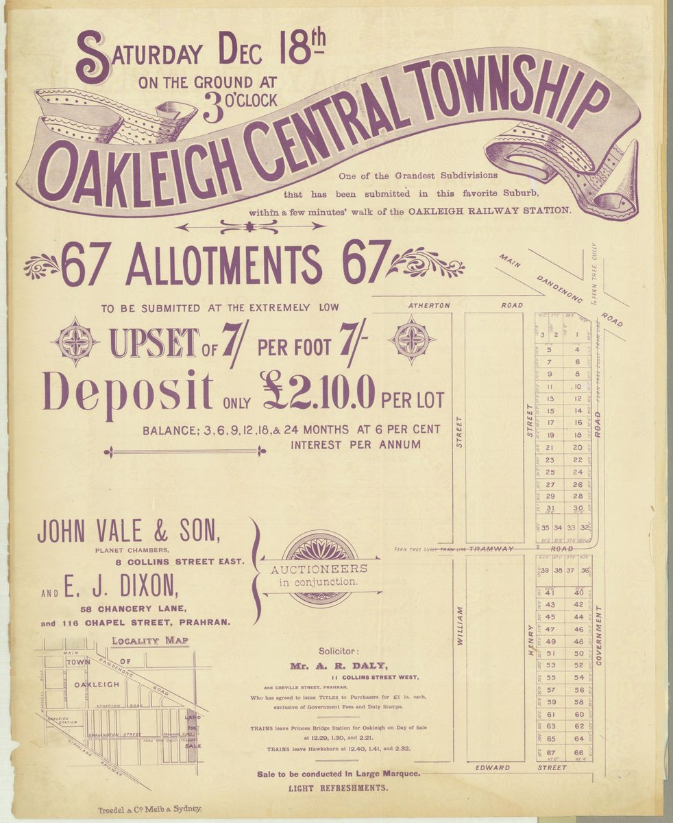 Oakleigh Central Township [Auction notice] (1886)