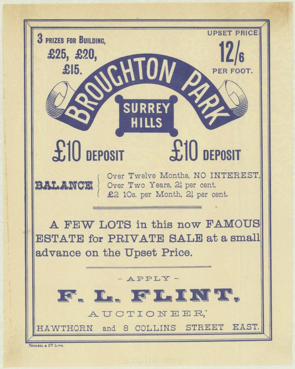 Broughton Park, Surrey Hills [Land sale notice] (1880–90)