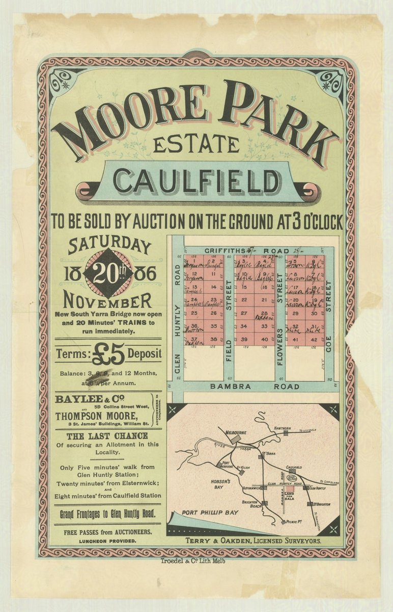 Moore Park Estate Caulfield [Auction notice] (1886)
