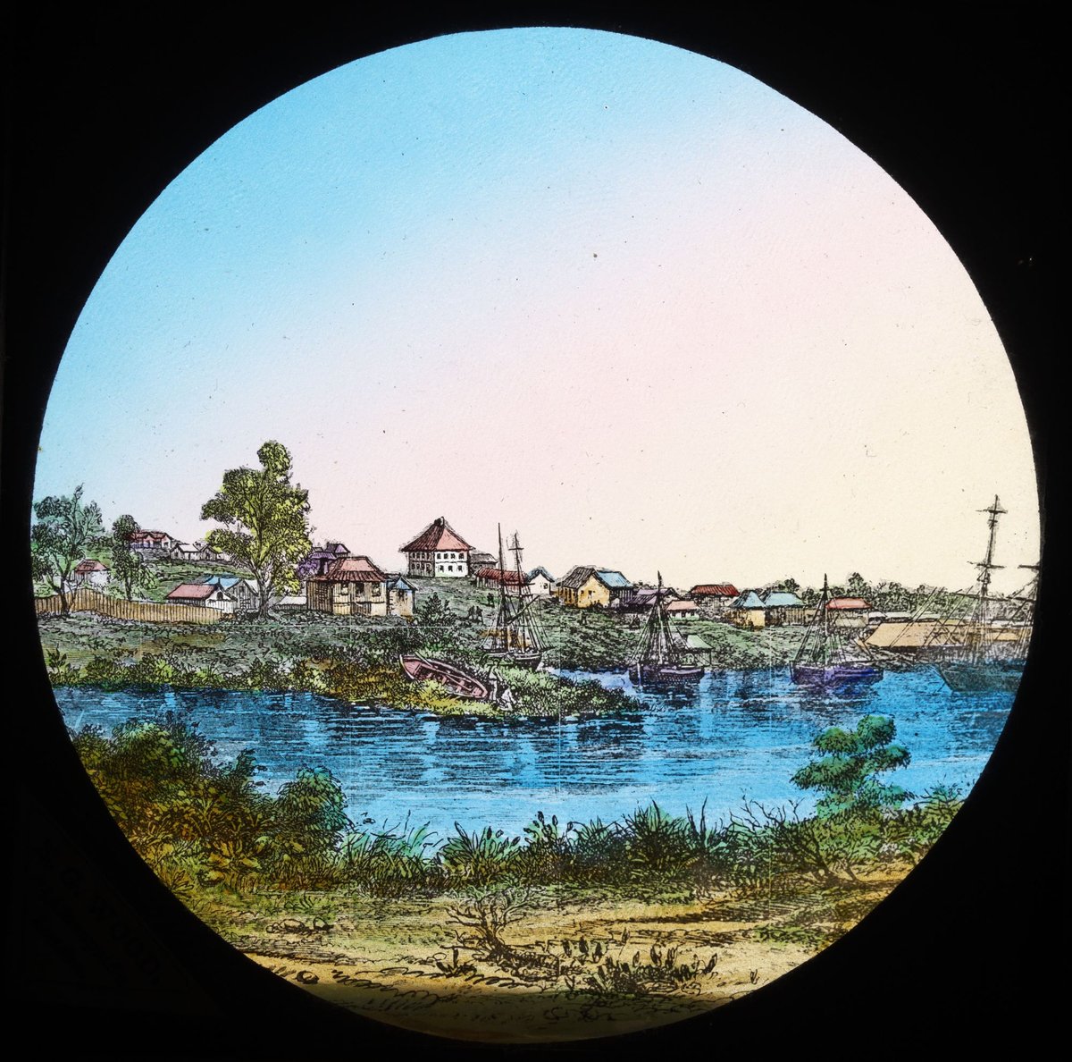 Australia Melbourne in 1840 [settlement on the Yarra], Yarra River (c. 1890)