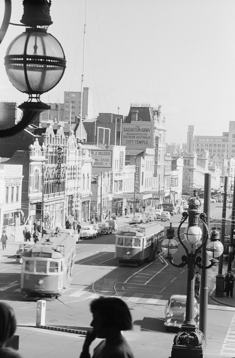 Bourke Street, view from Spring Street to Spencer Street,, Melbourne, Melbourne City (1954)
