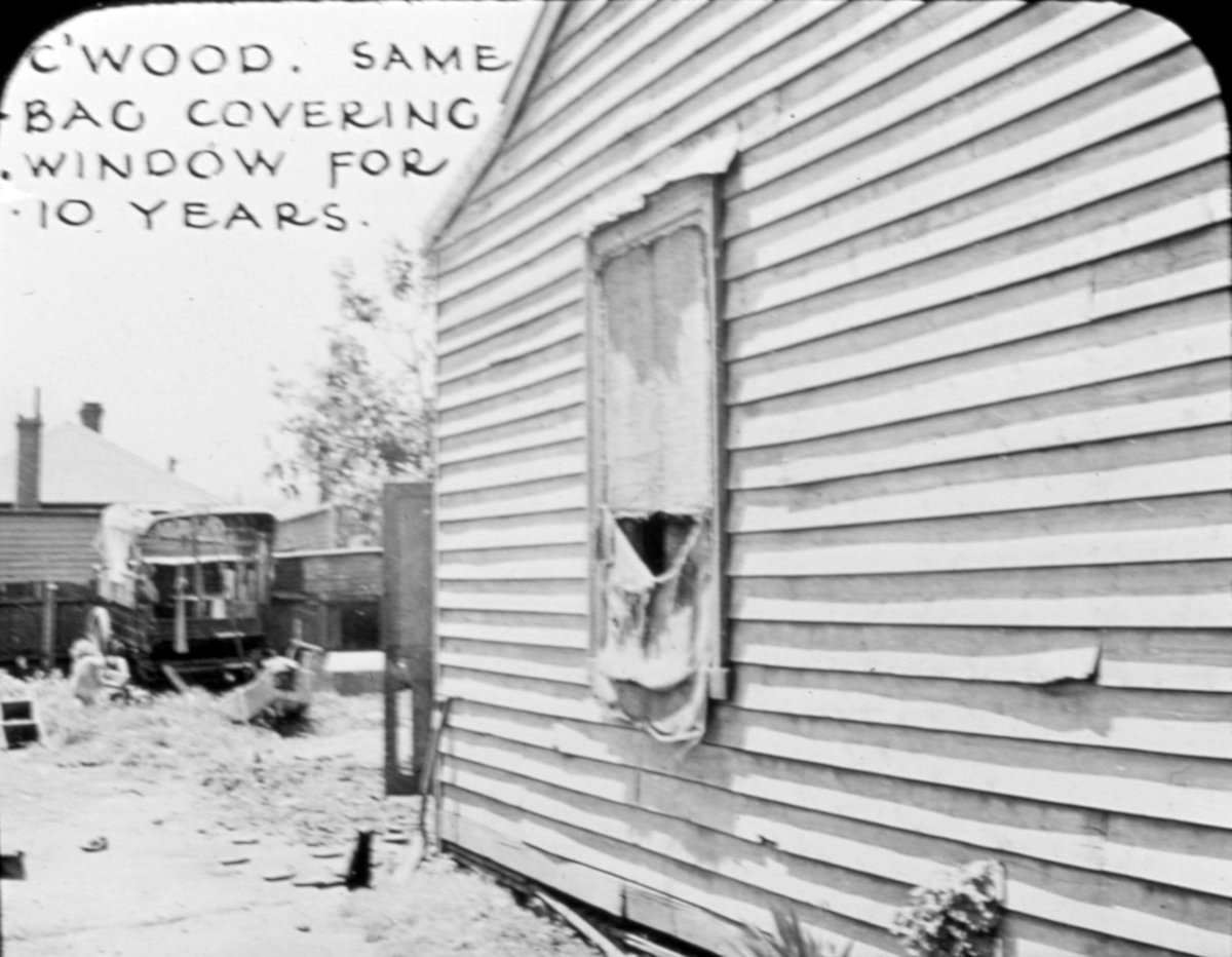 Collingwood. Weatherboard house and yard (c. 1935)