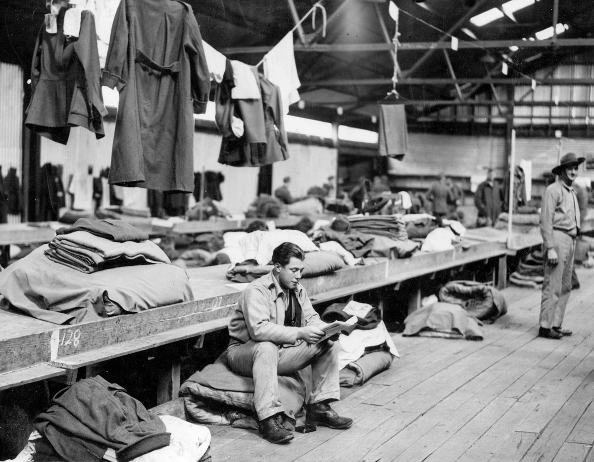"His Castle" a Dandenong A.I.F. recruit spending a few leisurely moments (c. 1940)