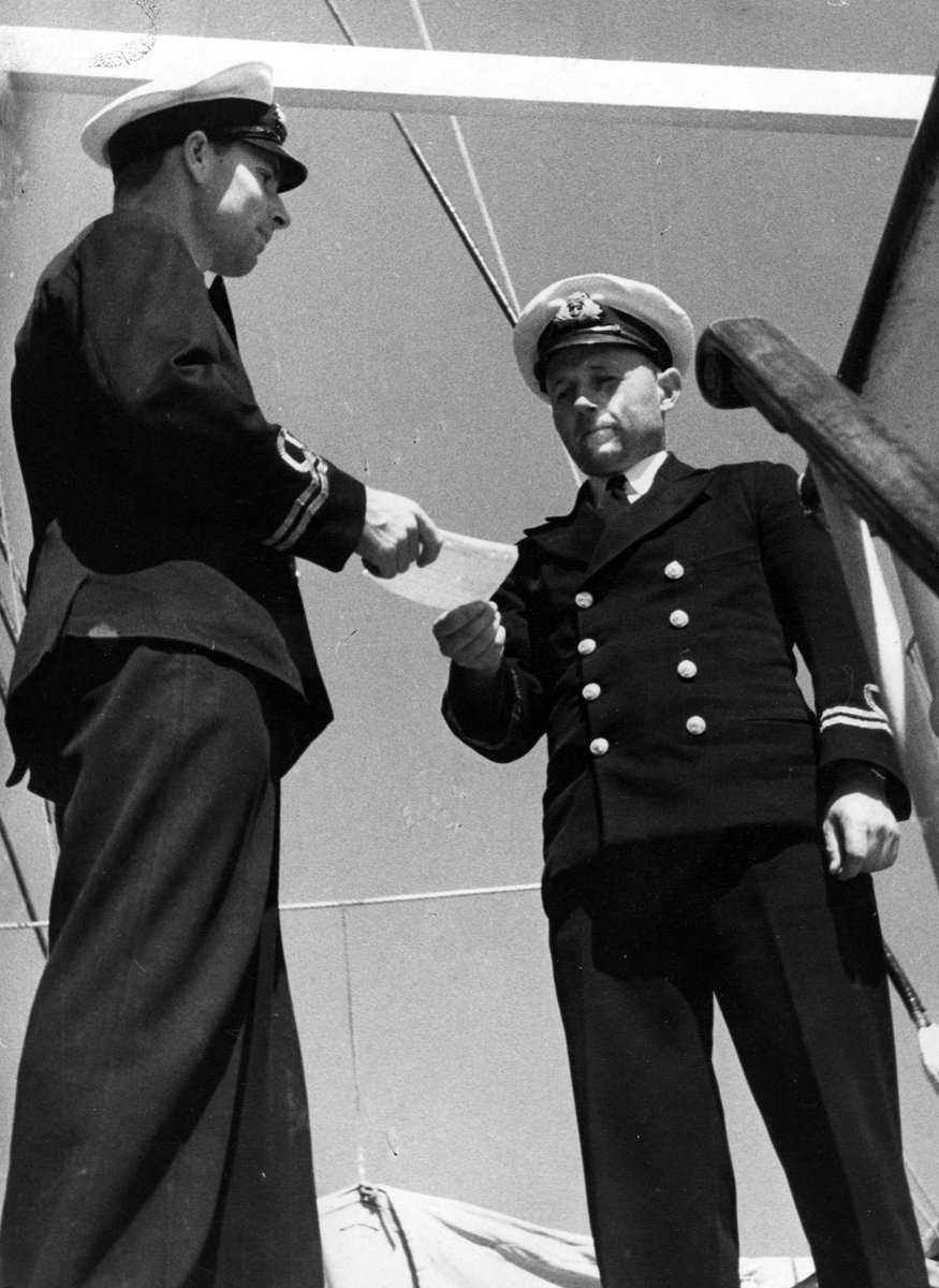 Sequence of events with the Port Phillip Examination Service as they check ships coming into Port Phillip Bay (c. 1940)