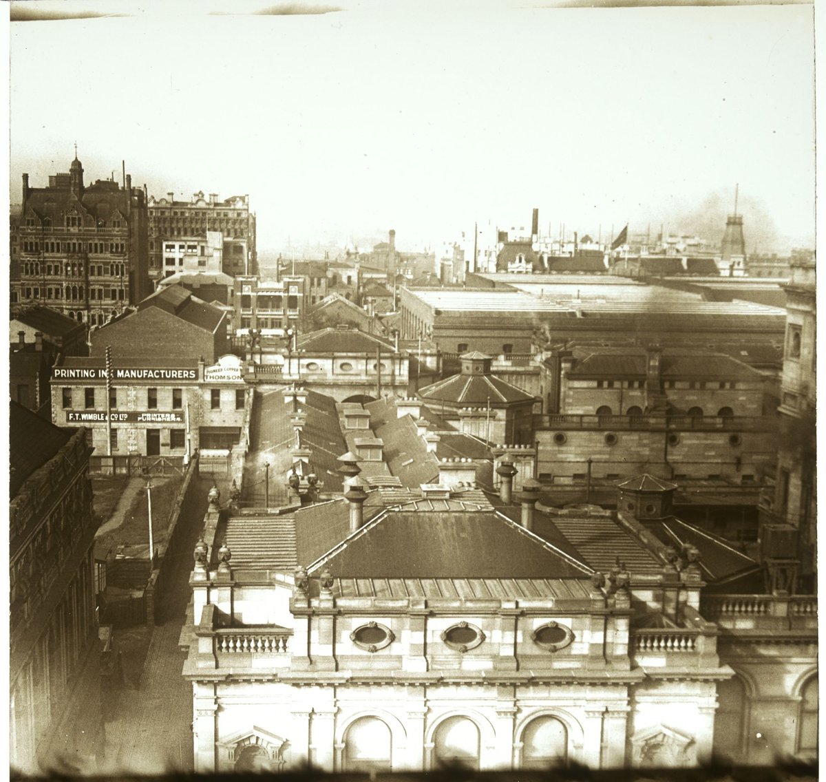 View over roof tops of Russell Street, Melbourne, Melbourne City (1880–1938)