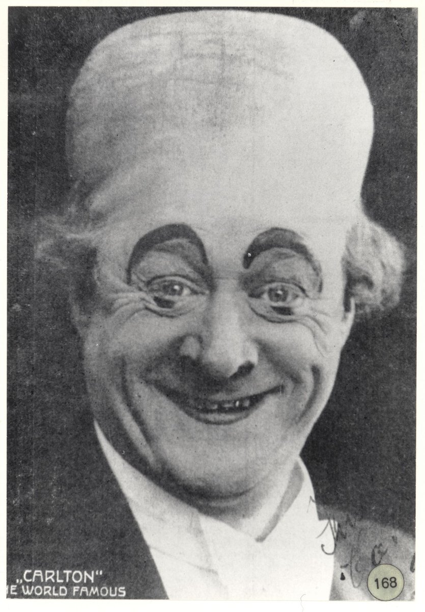 Carlton (Arthur Phelps) in stage make-up (1930–93)