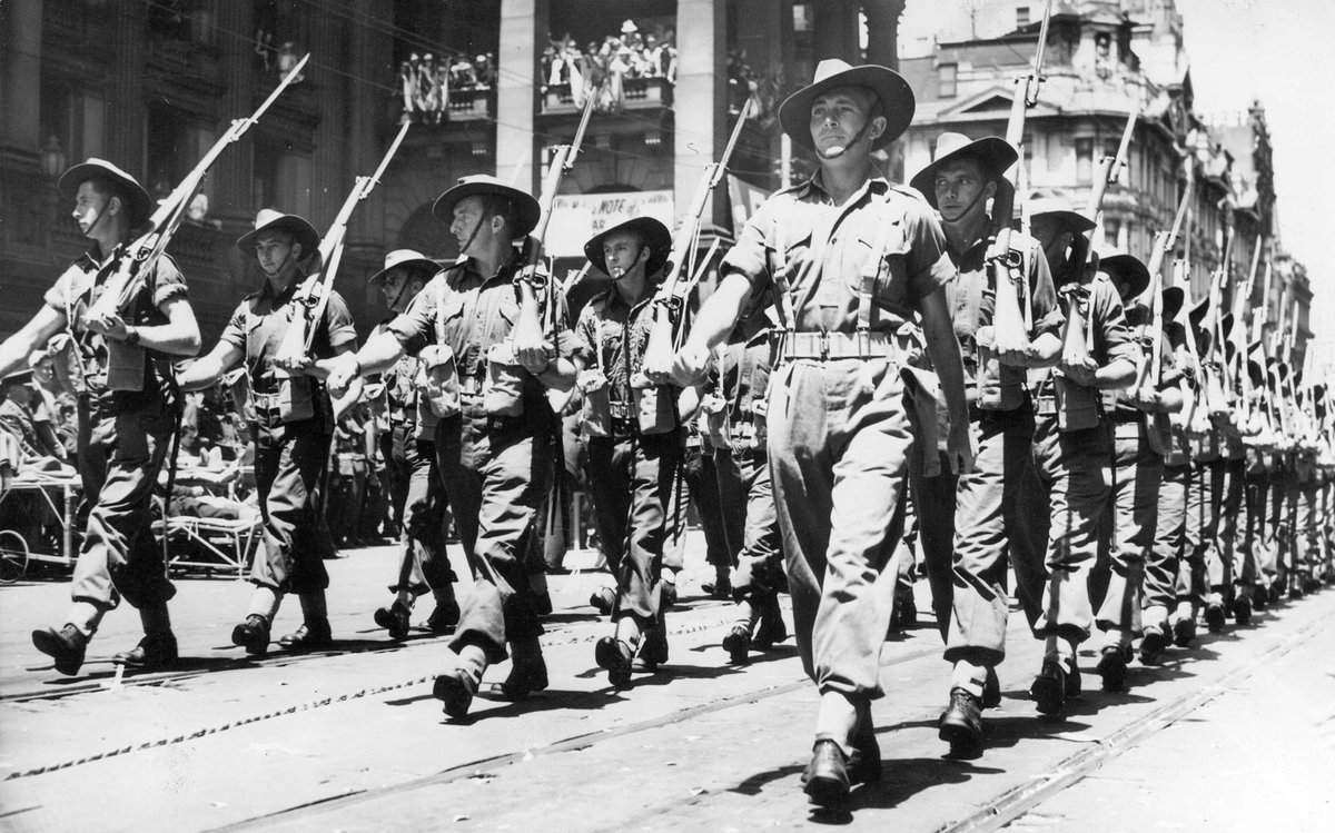 17th Brigade marching through Melbourne (c. 1943)