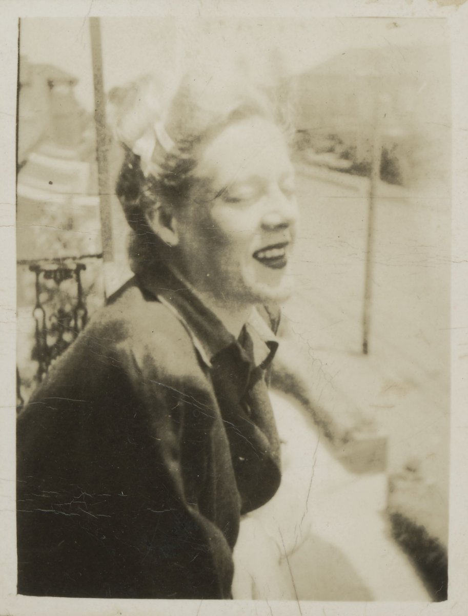 Hester on the balcony, Robe Street, St. Kilda, St Kilda (1939–45)