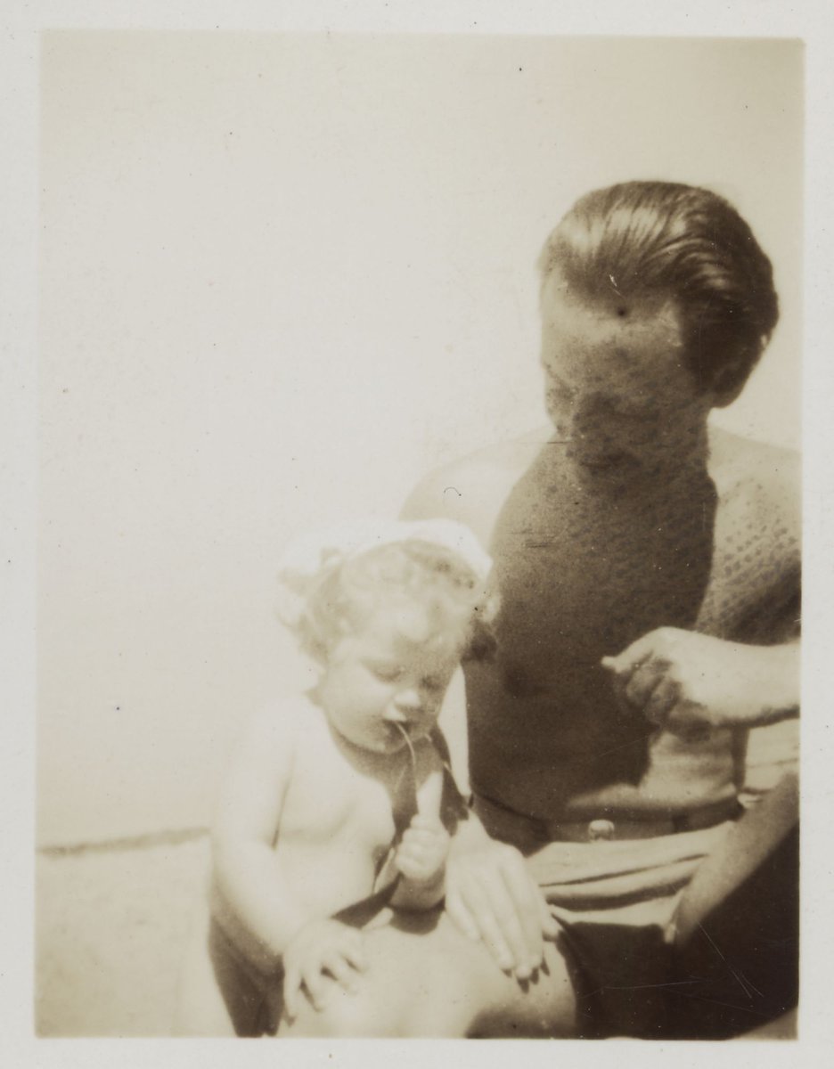 At St. Kilda, 9 months, 1945 Albert Tucker, Joy Hester and Sweeney Tucker on the beach, St. Kilda, St Kilda