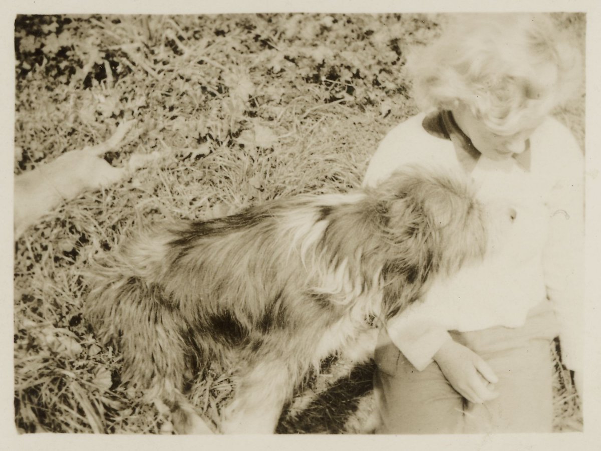 Self and 'Brother' Heidelberg 1942 [Joy Hester and a dog, Heidelberg]