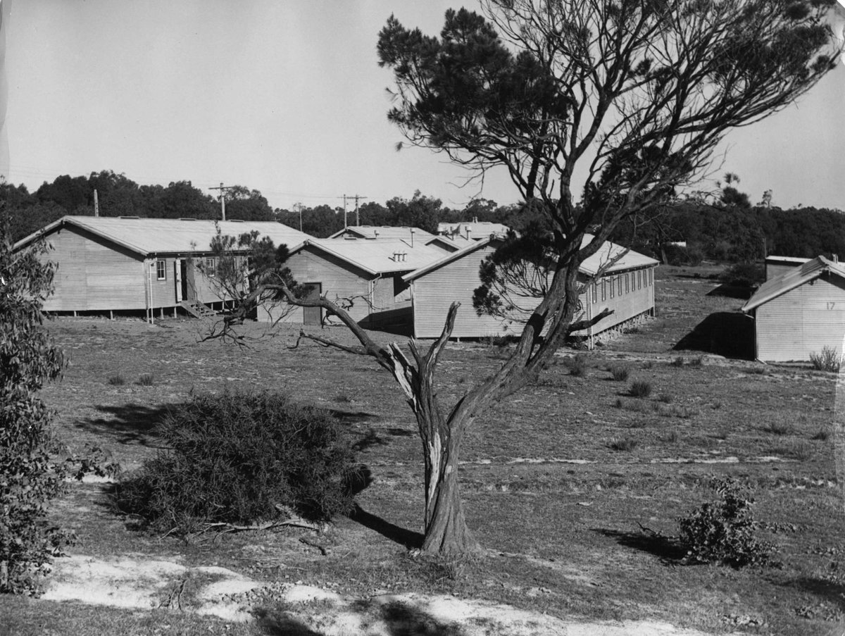 Rosehill (Dandenong) Camp, these huts at present empty (c. 1945)