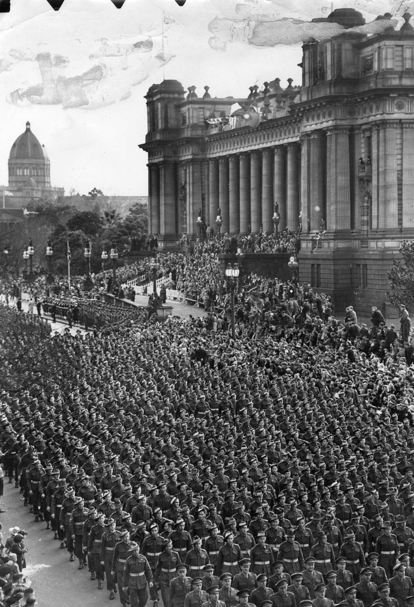 Victory Day march in Melbourne, Melbourne City (c. 1946)