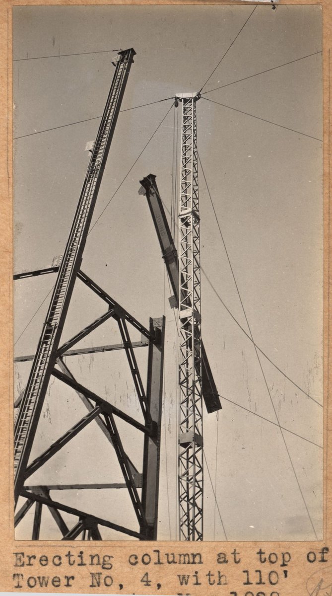 Albion to Broadmeadows - Maribyrnong River viaduct. Erecting steelwork (1928)