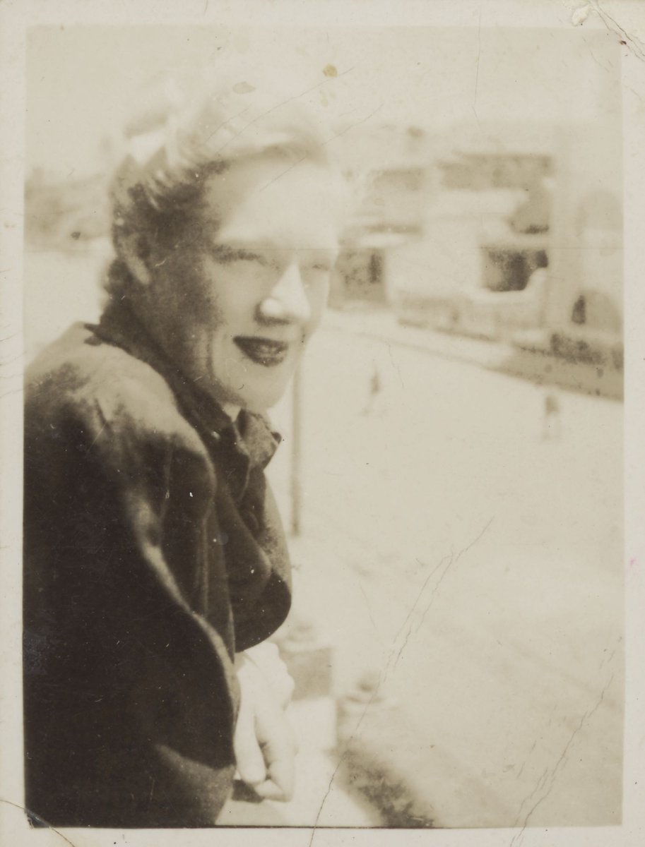 Hester on the balcony, Robe Street, St. Kilda, St Kilda (1939–45)