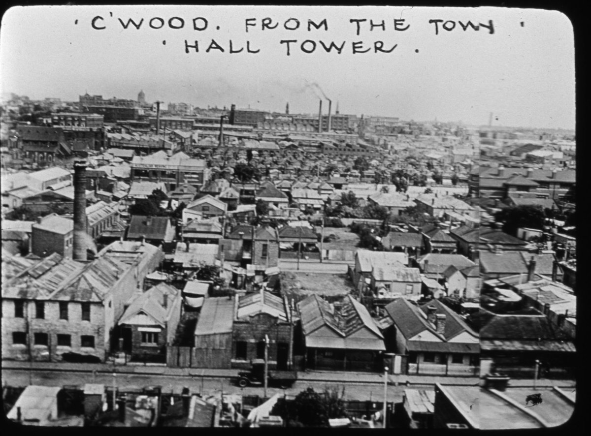 C'wood [i.e. Collingwood] from the Town Hall tower (c. 1935)