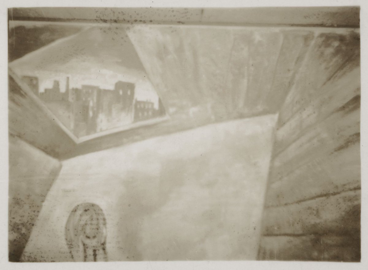 Backdrop designed by Bert and Yossell [Yosl] Bergner, 1939, for Melb New Theater "Where's that bomb?", Melbourne
