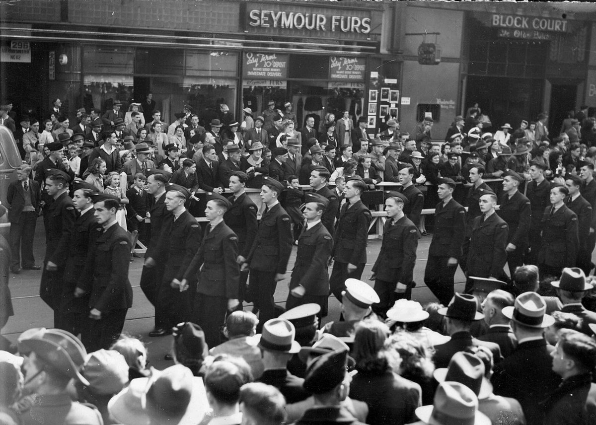 Royal Australian Air Force A.T.C. march through Melbourne, Melbourne City (1942–43)