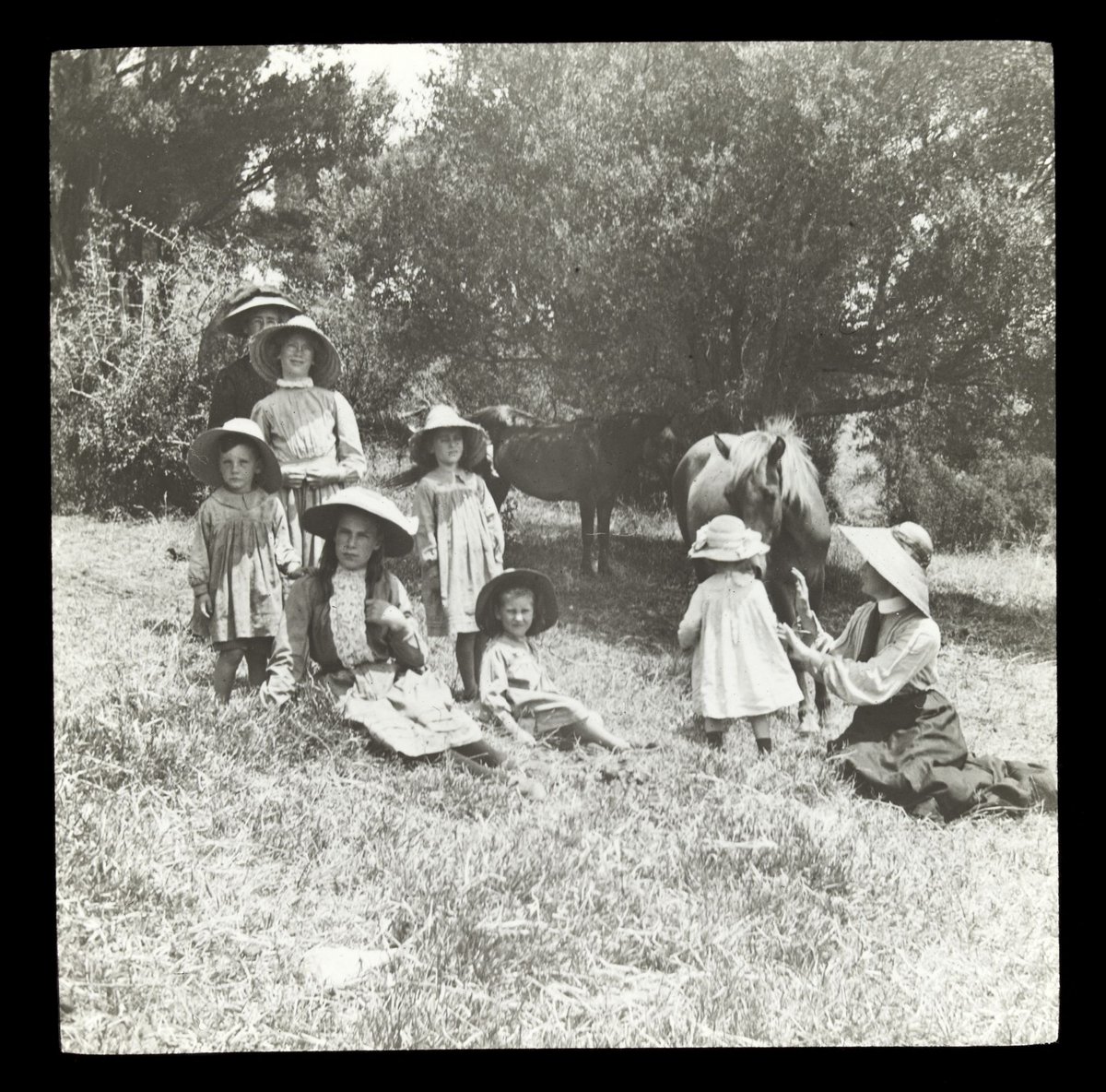 Children with ponies Ivanhoe 1907 Sorrento