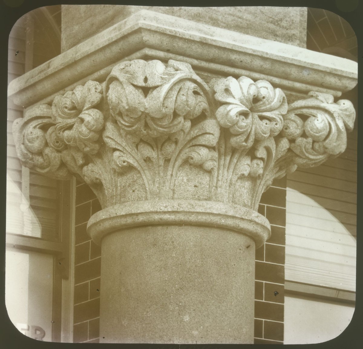 Cap[ital of column on] Footscray Post Office (1875–1930)