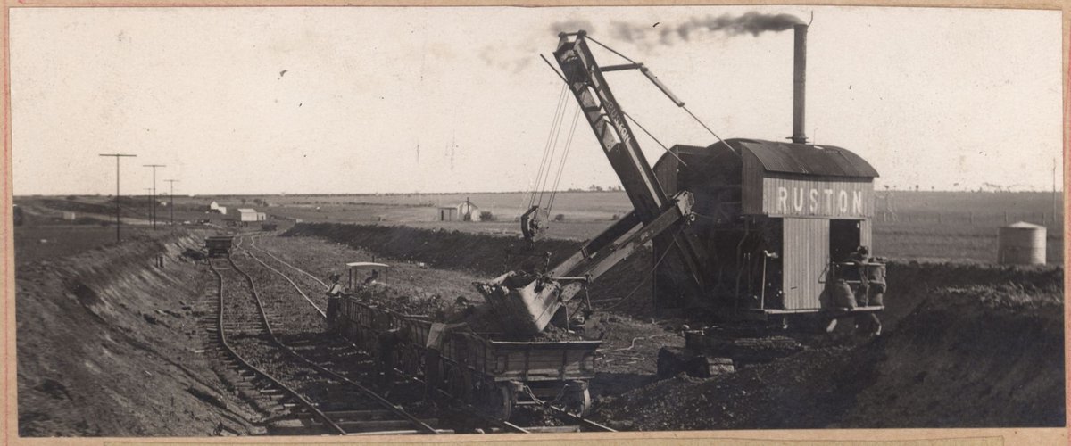 Albion to Broadmeadows - earthworks for culvert at Spring Gully (1927–29)