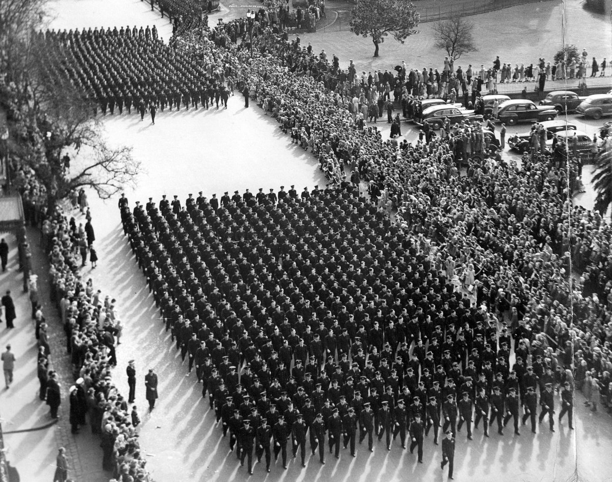 Victory Day march in Melbourne, Melbourne City (1943–49)