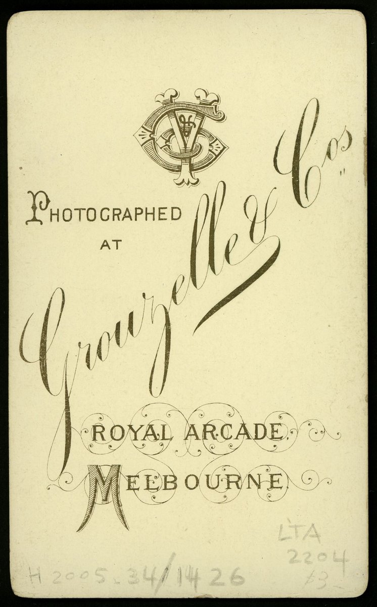 Portrait photographs by Grouzelle & Co. Royal Arcade, Melbourne, Vic, Melbourne City (1884–87)