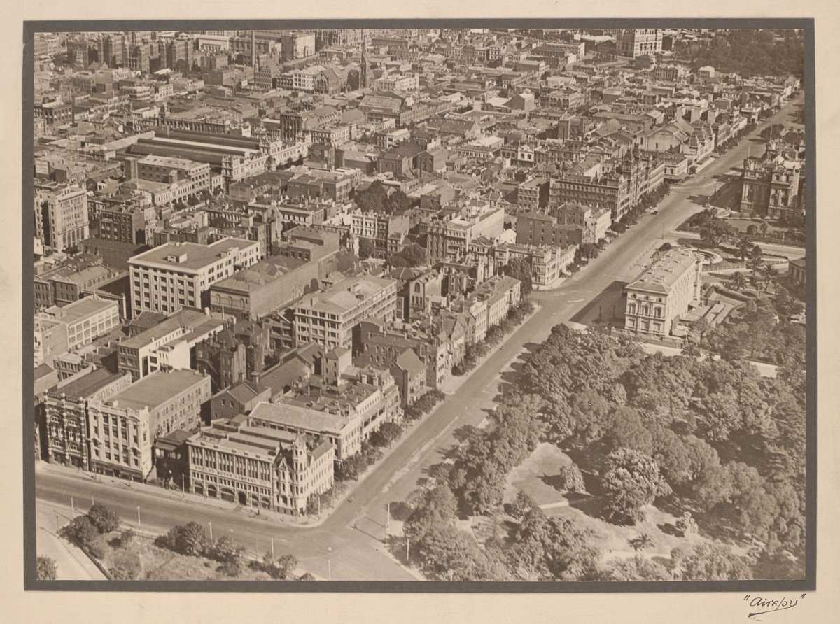 City of Melbourne from above the corner of Flinders and Spring Streets, Melbourne City (1927–28)